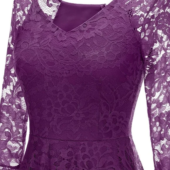 Dressystar Dresses | Dressystar A-Line Lace Formal Party Dress | Color: Purple | Size: M | Gracielagonz941's Closet